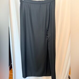 Alex Evenings Black Maxi Skirt with Button Detail